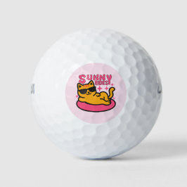 Katzenwelse Cartoon in sonnendurchfluteter Stimmun Golfball