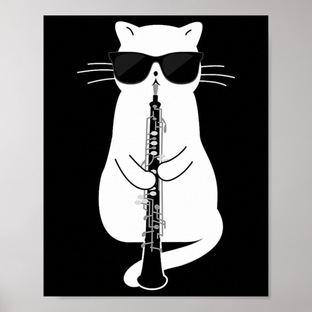 Katzenwelse Oboe spielen Poster (Vorne)