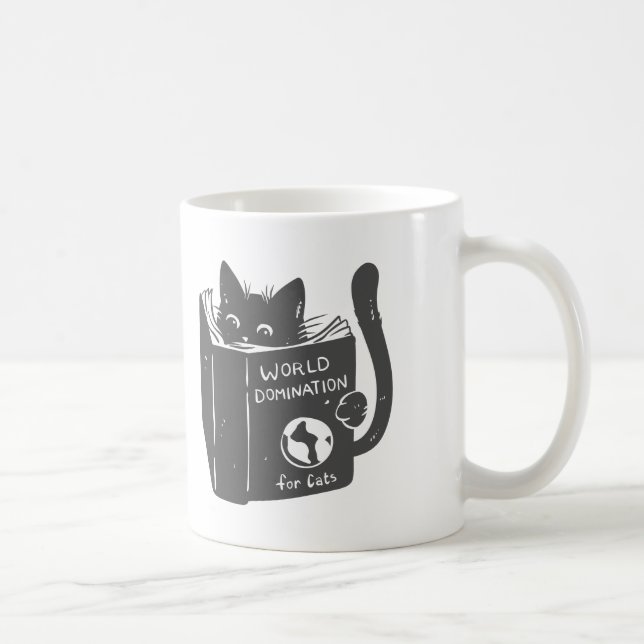 Katzenweltbeherrschung für Katzen - Farbe wählen Kaffeetasse (Rechts)