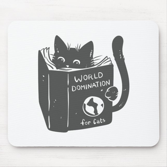 Katzenweltbeherrschung für Katzen - Farbe wählen Mousepad (Vorne)