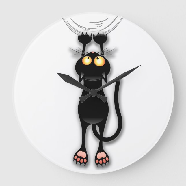 Katzenwitterungsstoff Große Wanduhr (Vorderseite)