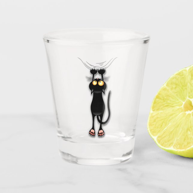 Katzenwitterungsstoff Schnapsglas (Vorderseite)