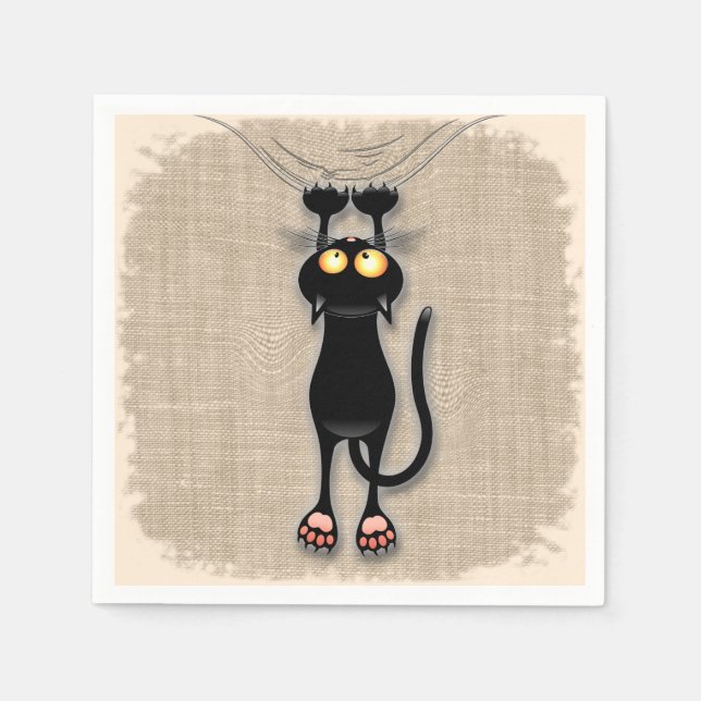 Katzenwitterungsstoff Serviette (Vorderseite)