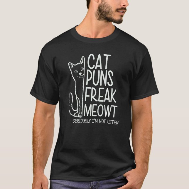 Katzenwitze   Kätzchen Katze  Grafik T-Shirt (Vorderseite)