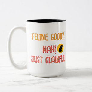 Katzenwitziger Spruch über gute und krallenbewehrt Zweifarbige Tasse