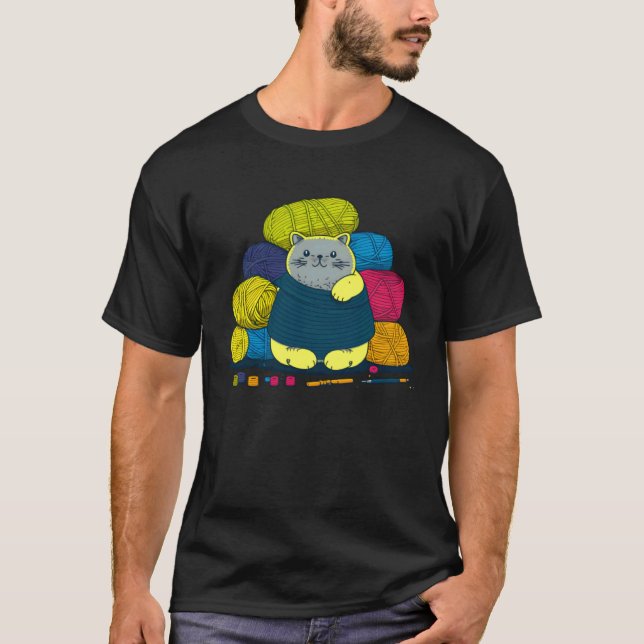 Katzenwollhäkeln T-Shirt (Vorderseite)