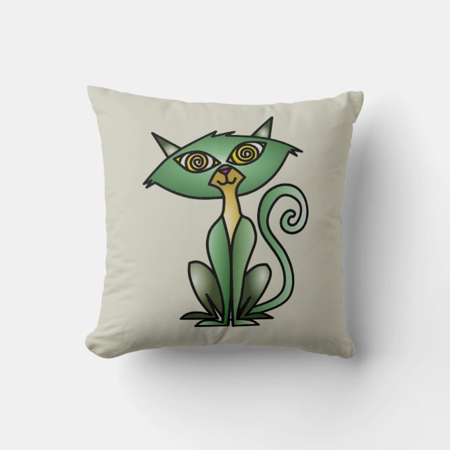 Katzenwurfpilz - Katzengeschenk Kissen (Vorderseite)