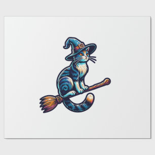 Katzenzauberer Halloween Hexe Mystische Katzenlieb Geschenkpapier