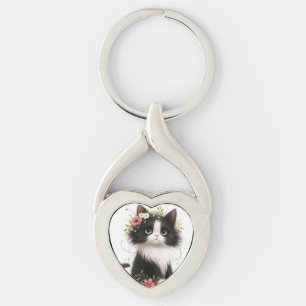Katzenzeichnung Schlüsselanhänger