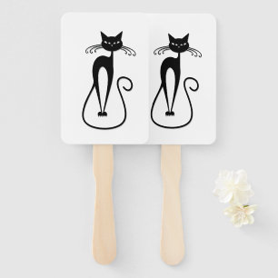 Katzige schlanke schwarze Katze Fächer