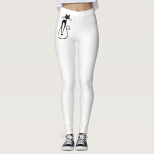Katzige schlanke schwarze Katze Leggings