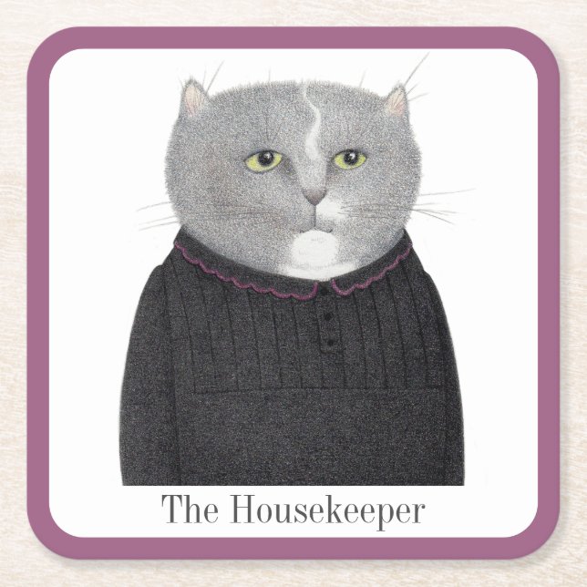 KATZKRAFTWERKZEUGER HOUSEKEEPER Untersetzer + Text (Vorderseite)