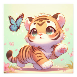 Kätzliche Träume mit Schmetterlingsflügeln Fotodruck