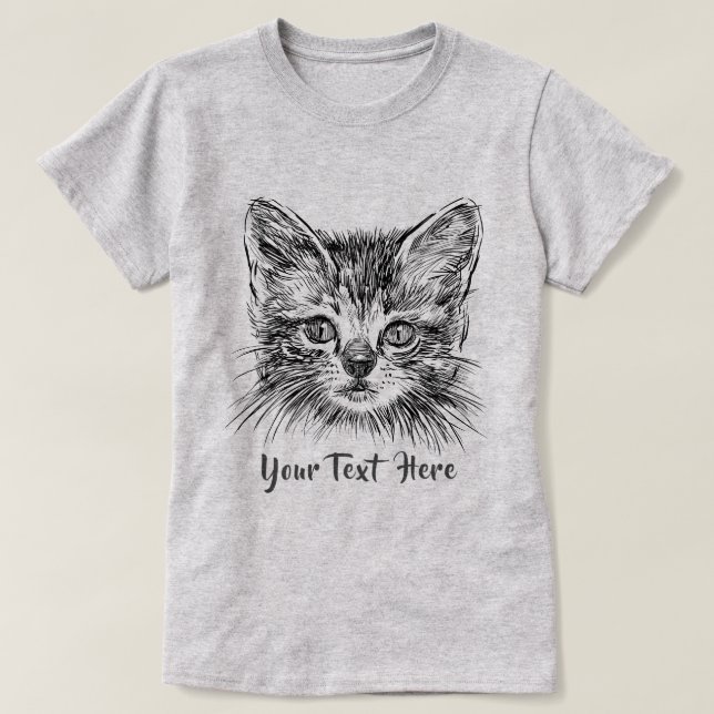 KATZLOVER | Handgezeichnetes Kittenfackel T-Shirt (Design vorne)