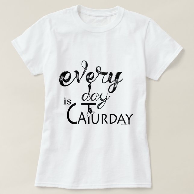 KATZLOVER | Jeden Tag ist Caturday T-Shirt (Design vorne)