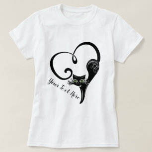 KATZLOVER   Siamese Cat Heart Shaped Schwanz T-Shirt