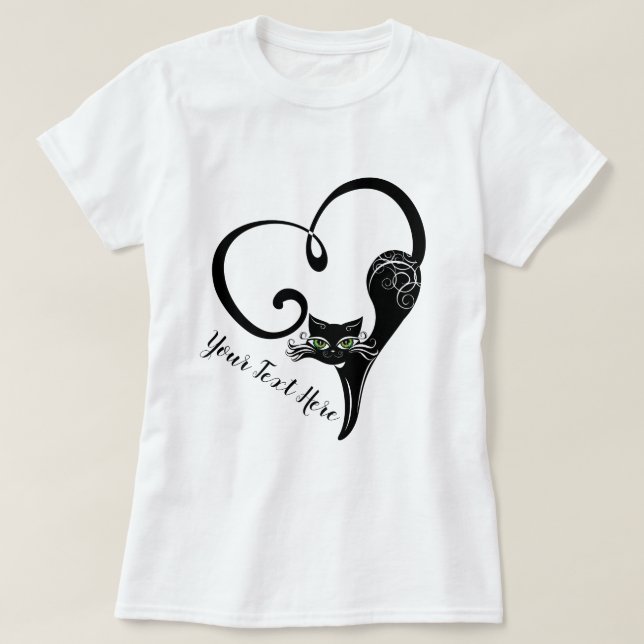 KATZLOVER | Siamese Cat Heart Shaped Schwanz T-Shirt (Design vorne)