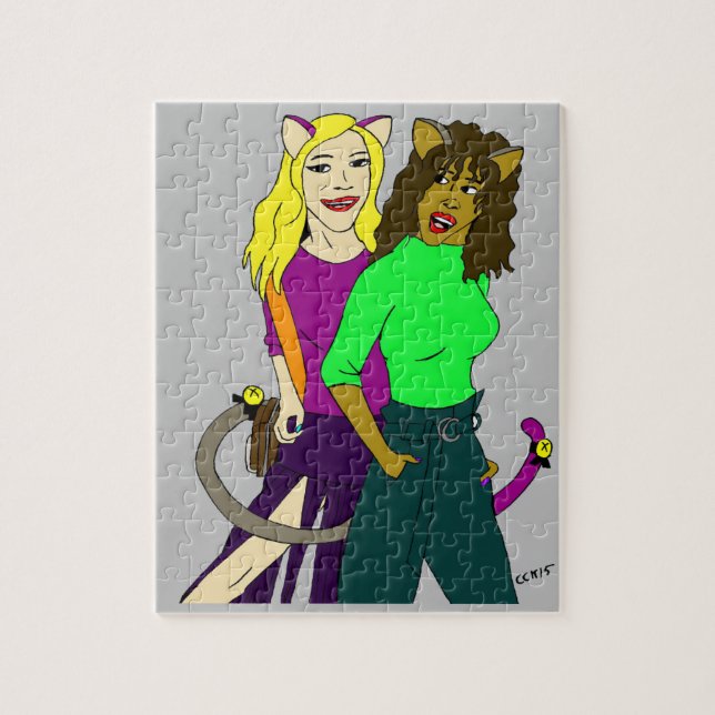 Katzmädchen Puzzle (Vertikal)