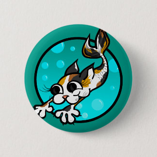 KATZMERMAID-RUNDE-BUTTON niedlich CARTOON KURZE SC Button