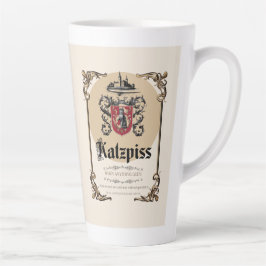 Katzpiss - German Parody Wine Label Latte Cup Milchtasse