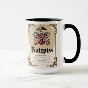 Katzpiss Tasse - Deutsches Parody-Weinetikett