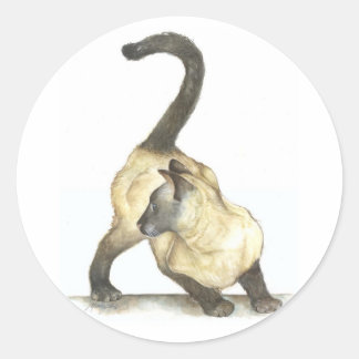Katzsiamese Runder Aufkleber