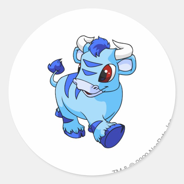Kau Blue Runder Aufkleber (Vorderseite)
