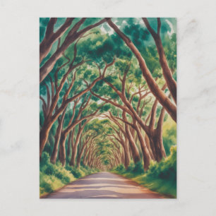 Kauai-Baumtunnel-Aquarell Postkarte