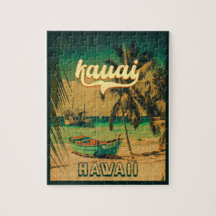 Kauai Beach Hawaii Retro Palm Trees 60er Souvenirs Puzzle