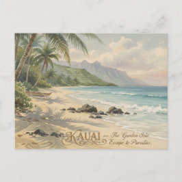 Kauai Beach Romantic Painting Postkarte