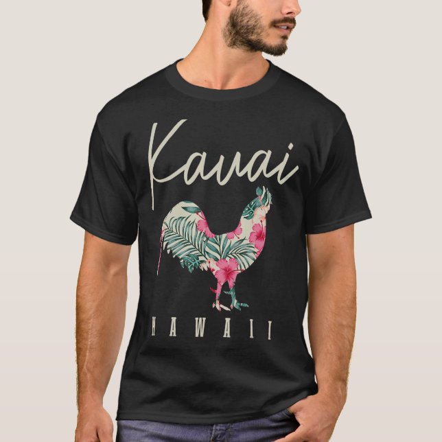 Kauai Chicken Hawaii Hibiskus Hawaiian Islands Sou T-Shirt (Vorderseite)