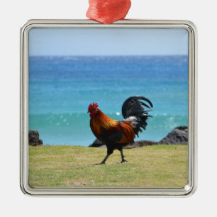 Kauai-Hahn Ornament Aus Metall