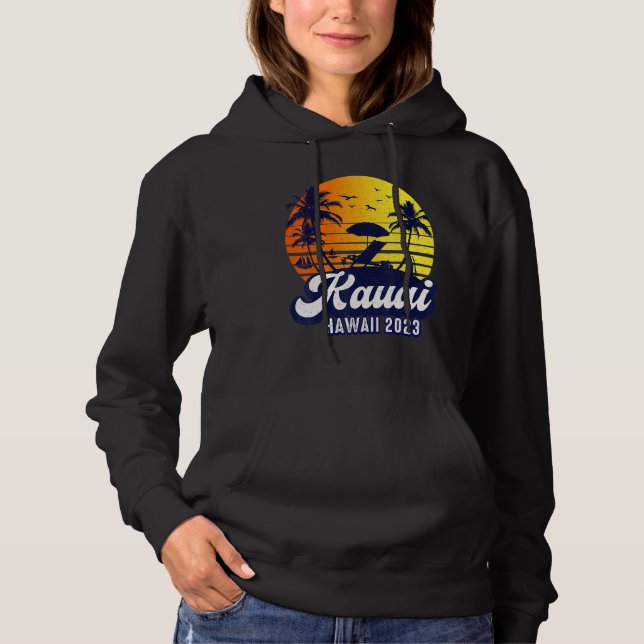 Kauai Hawaii 2023 Hawaiian Sunset Beach Retro Hoodie (Vorderseite)