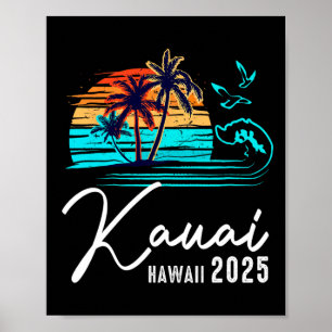 Kauai Hawaii 2025 Sommerferien passende Familie  Poster