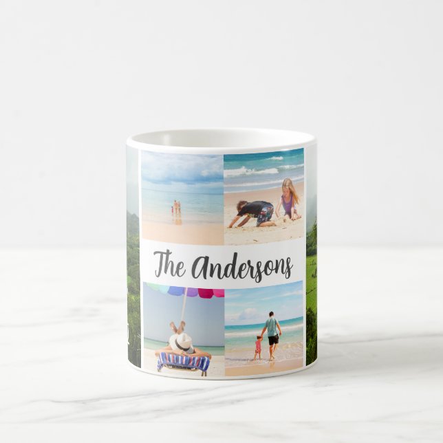 Kauai, Hawaii 4 Foto Familienname & Jahr Kaffeetasse (Mittel)