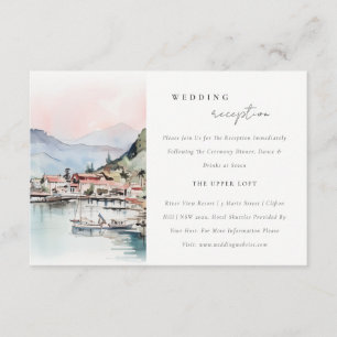 Kauai Hawaii Aquarell-Landschaft Hochzeitsempfang Begleitkarte