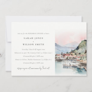 Kauai Hawaii Aquarell-Landschafts-Probedinner Einladung