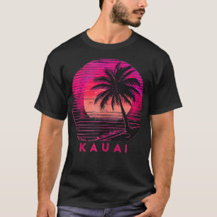 Kauai Hawaii Beach 80er Vintag Palm Trees Aloha Re T-Shirt