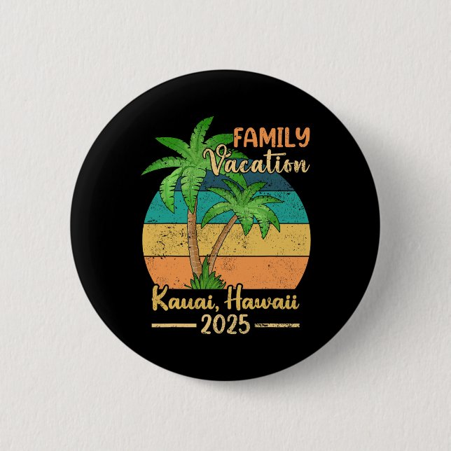 Kauai Hawaii Beach Familienurlaub 2025 Sommer Button (Vorderseite)