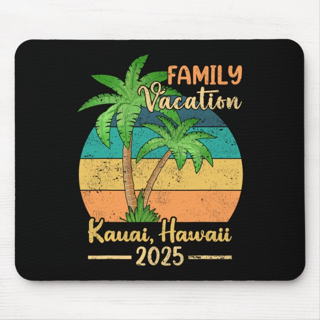 Kauai Hawaii Beach Familienurlaub 2025 Sommer Mousepad (Vorne)