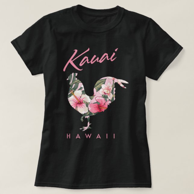 Kauai Hawaii Blume Hibiskus Chicken Lover Souveni T-Shirt (Design vorne)