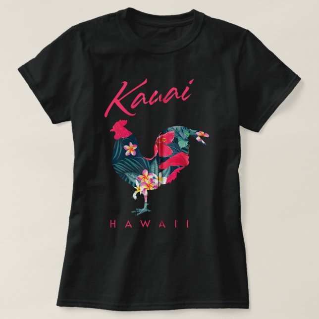 Kauai Hawaii Blume Hibiskus Chicken Lover Souveni T-Shirt (Design vorne)