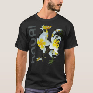 Kauai Hawaii Chicken Rooster Blume Design Cook  T-Shirt