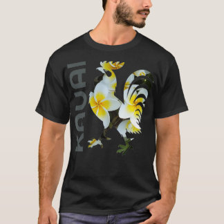 Kauai Hawaii Chicken Rooster Blume Design Cook  T-Shirt
