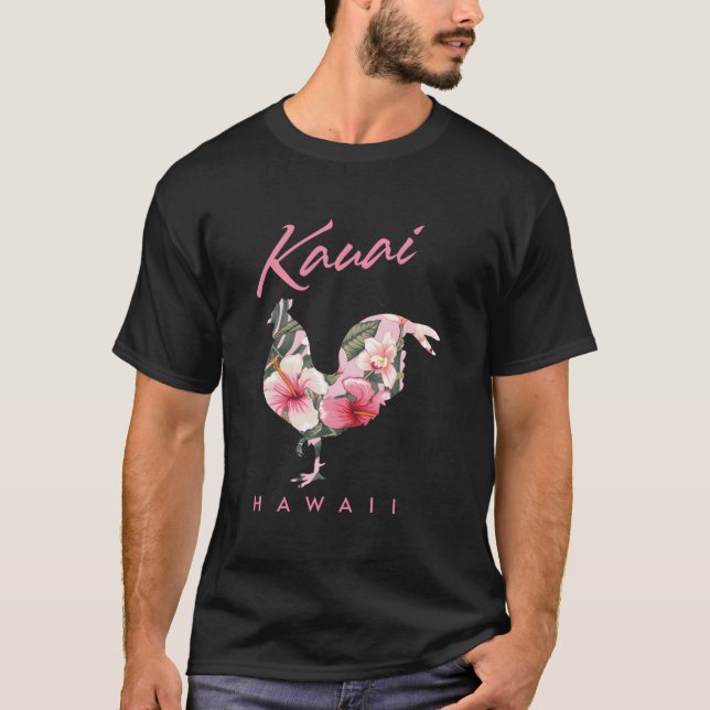 Kauai Hawaii Flower Hibiscus Chicken T-Shirt (Vorderseite)