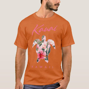 Kauai Hawaii Hibiskus-Blumen-Meeres-Schildkröte-T- T-Shirt