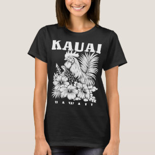 Kauai Hawaii Huhn Hawaiian Hibiskus Blumen Vin T-Shirt