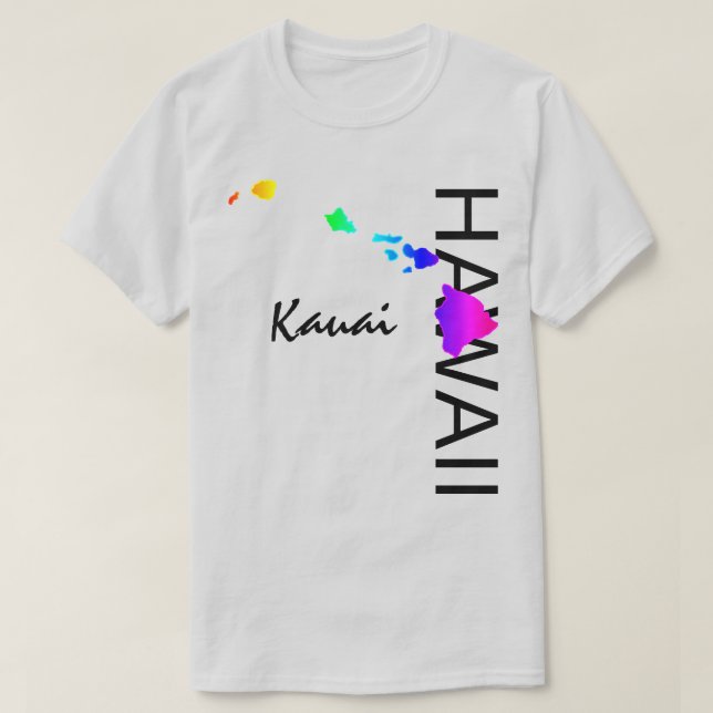 KAUAI - HAWAII INSELN NEON RAINBOW T-Shirt (Design vorne)