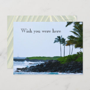 Kauai Hawaii Koloa Ocean Palm Trees Postkarte