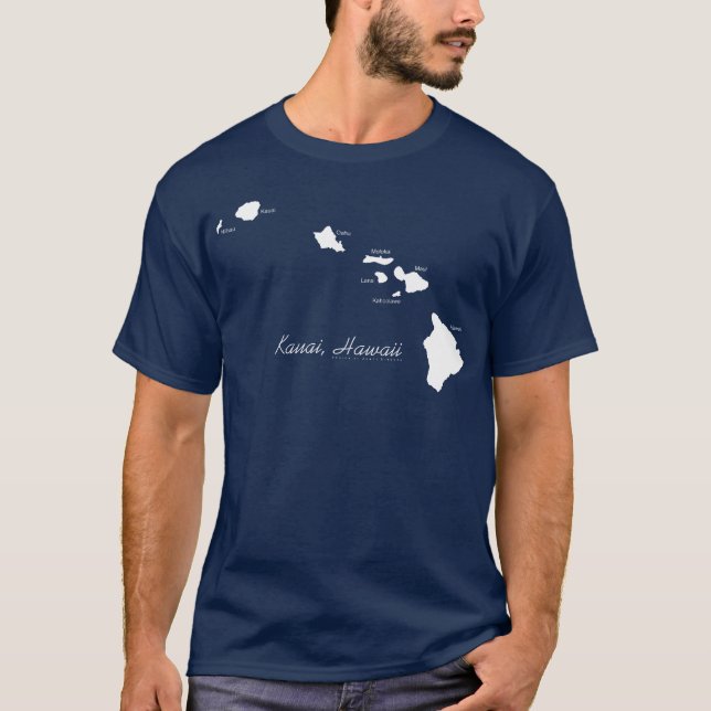 Kauai Hawaii mit hawaiianischen Inseln T-Shirt (Vorderseite)